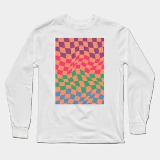 Colorful Checkerboard Pattern 2 Long Sleeve T-Shirt